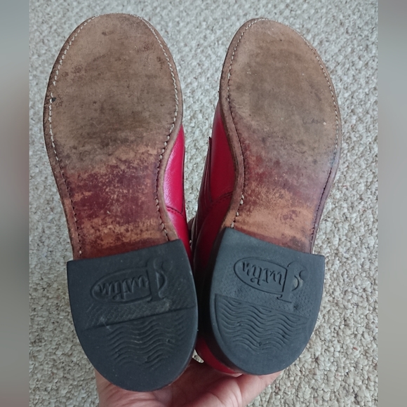 Justin red leather lace-up Packer boots SIZE 6 - Picture 13 of 13